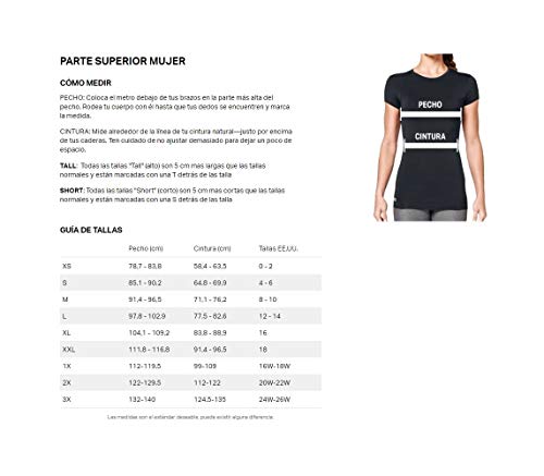 Under Armour Tech Short Sleeve V-Solid Camiseta, Mujer, Negro (Black/Metallic Silver 002), L