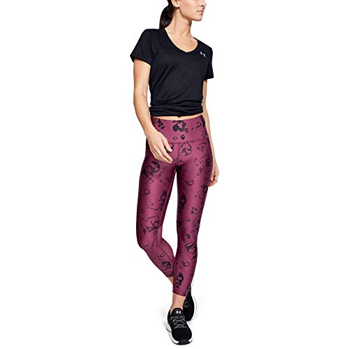 Under Armour Tech Short Sleeve V-Solid Camiseta, Mujer, Negro (Black/Metallic Silver 002), L