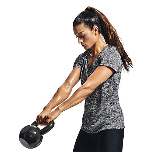 Under Armour Tech Short Sleeve V - Twist, Camiseta Mujer, Negro (Black/Metallic Silver (001)), XL