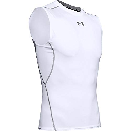 Under Armour UA HeatGear ARMOUR Sleeveless, Camiseta Sin Mangas Hombre, Blanco (White/Graphite 100), M