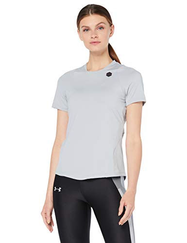Under Armour UA Rush Short Sleeve Camiseta, Mujer, Gris (Mod Gray/Black 011), M