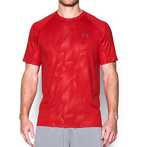 Under Armour UA Tech Novelty SS Camiseta Deporte, Men, Rojo Red, SM