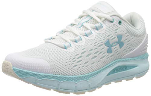 Under Armour UA W Charged Intake 4, Zapatillas de Running para Mujer, Blanco (White/Rift Blue/Blue Haze), 38 EU