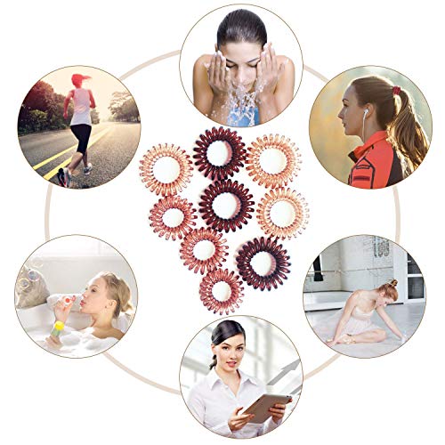 Uni-Right - Coletero para el pelo sin arrugas, para mujeres, niñas, niños, adolescentes, coloridas bandas de pelo de fijación fuerte, 9 unidades, resistentes al agua (gradualmente variado color café)