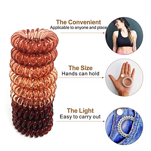 Uni-Right - Coletero para el pelo sin arrugas, para mujeres, niñas, niños, adolescentes, coloridas bandas de pelo de fijación fuerte, 9 unidades, resistentes al agua (gradualmente variado color café)