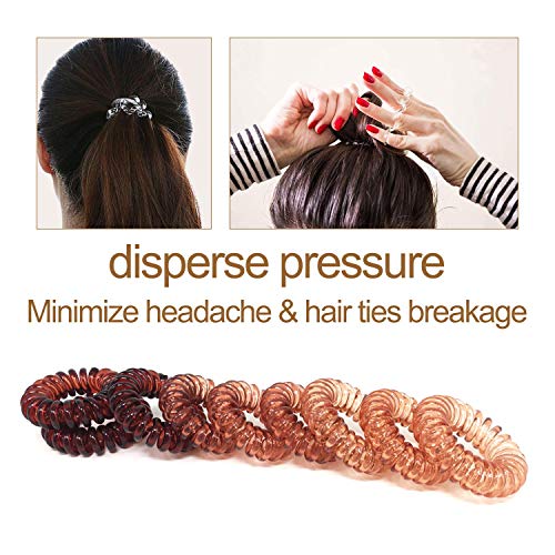 Uni-Right - Coletero para el pelo sin arrugas, para mujeres, niñas, niños, adolescentes, coloridas bandas de pelo de fijación fuerte, 9 unidades, resistentes al agua (gradualmente variado color café)