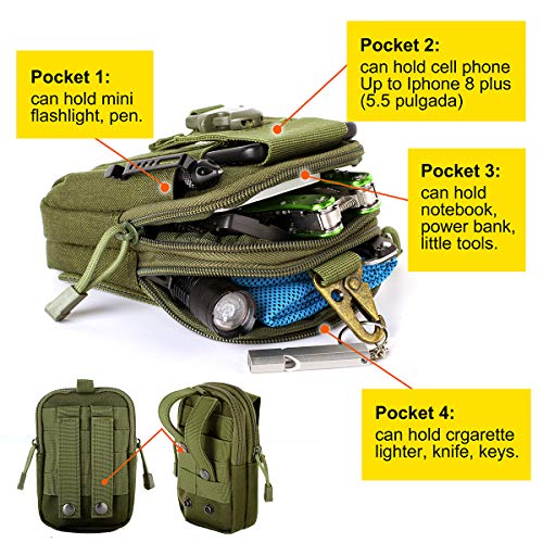 Unigear Bolsa Cintura 1012D Riñoneras Hombre Bolso Cinturón + Mosquetón Táctico