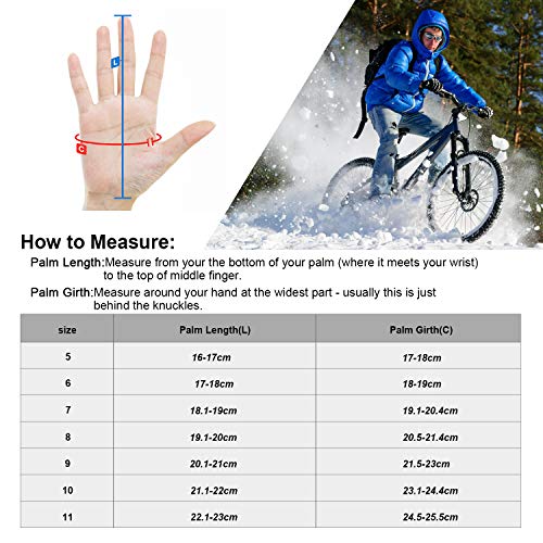 Unigear Guantes de Invierno Super Cálido Impermeable Pantalla Táctil A Prueba de Viento Antideslizante para Acampada y Senderismo Moto Ciclismo Hombre Mujer