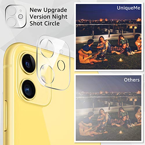 UniqueMe [1 Pack Protector de Lente de cámara para iPhone 11, Vidrio Templado [ 9H Dureza ] HD Film Cristal Templado