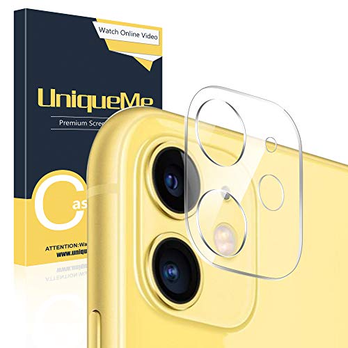 UniqueMe [1 Pack Protector de Lente de cámara para iPhone 11, Vidrio Templado [ 9H Dureza ] HD Film Cristal Templado