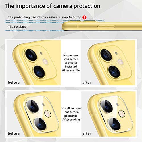 UniqueMe [1 Pack Protector de Lente de cámara para iPhone 11, Vidrio Templado [ 9H Dureza ] HD Film Cristal Templado