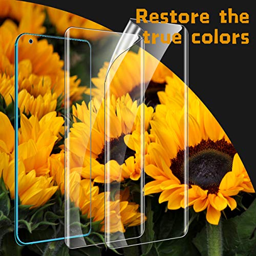 UniqueMe [3 Pack Protector de Pantalla para Xiaomi Mi 10 / Mi 10 Pro, [Fácil instalación] [Huella Digital Disponible] HD Clear TPU Case Friendly Película Flexible de Cobertura Completa