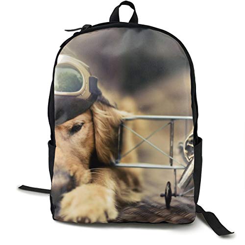 Unisex clásico perro piloto avión gafas de sol sombrero casual mochila de viaje camping al aire libre mochila mochila mochila mochila portátil