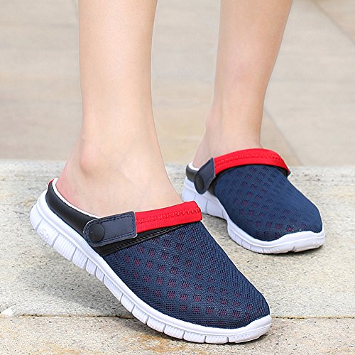 Unisex Hombres Mujeres Zuecos Zapatillas de Playa Respirable Malla Ahueca hacia Fuera Las Sandalias Zapatos Vernano