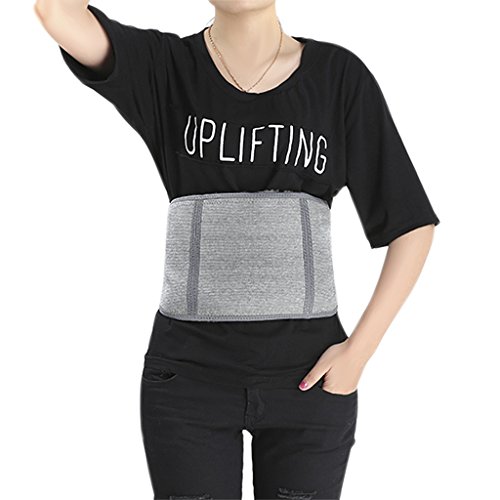 Unisex invierno regla térmico calentador de cachemir cintura lumbar apoyo cinturón acogedor cálido Protector Abdominal Estómago envoltura corporal banda espalda y riñones cartón gris, mujer, gris