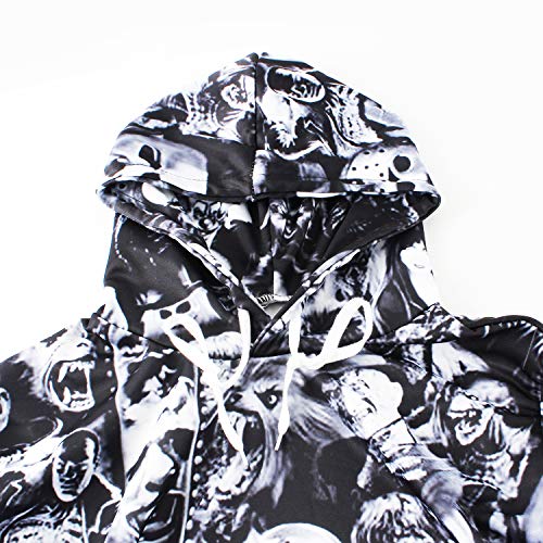 Unisex Sudaderas 3D película digital terror dibujos animados pareja casual sudadera suéter superior para hombres mujeres 2 L