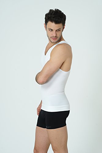 UnsichtBra Camiseta de Compresión | Ropa Interior Adelgazante Moldeadora Hombre (sw_7100)(Blanco, L)