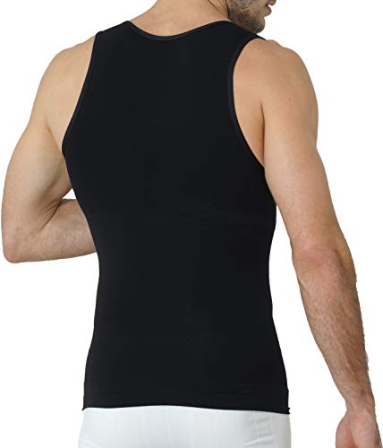 UnsichtBra Camiseta de Compresión | Ropa Interior Adelgazante Moldeadora Hombre (sw_7100)(Negro, XXL)