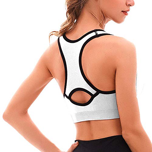 Unycos - Sujetador Deportivo para Mujer con Almohadillas Extraíbles. Run Bra (Blanco - M)