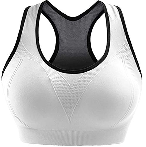 Unycos - Sujetador Deportivo para Mujer con Almohadillas Extraíbles. Run Bra (Blanco - M)