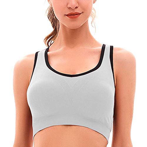 Unycos - Sujetador Deportivo para Mujer con Almohadillas Extraíbles. Run Bra (Blanco - M)