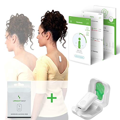 UPRIGHT GO 2 Lote Dispositivo Corrector y Entrenador de Postura para Espalda Recta Crecimiento Personal con Aplicación iOS/Android y un Pack de Adhesivos Hipoalergénicos