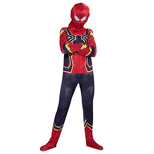 URAQT Disfraz de Spiderman, Halloween Mono de Superheroe de Cosplay, Disfraces de superhéroe para niños Spiderman, para Disfraces de Halloween-L