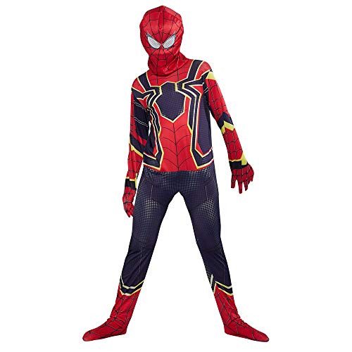 URAQT Disfraz de Spiderman, Halloween Mono de Superheroe de Cosplay, Disfraces de superhéroe para niños Spiderman, para Disfraces de Halloween-L