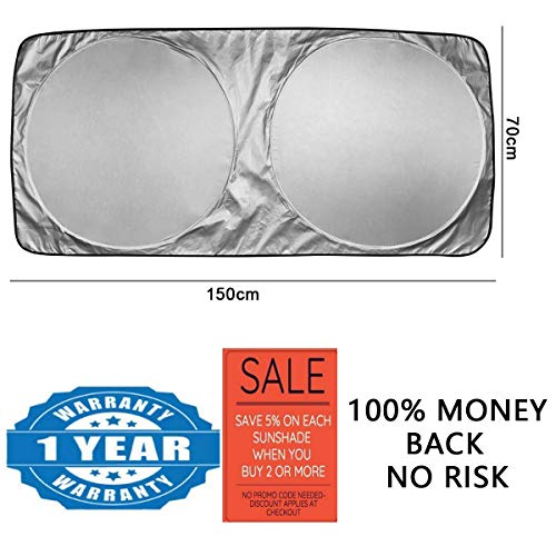 URAQT Parasol Delantero Coche, Coche Sol Sombra, Parasol de Parabrisas Delantero,Parasol Protector Solar para Coche Parasoles Cubierta de Parabrisas Plegable Sombrilla Resistir a Los Rayos UV