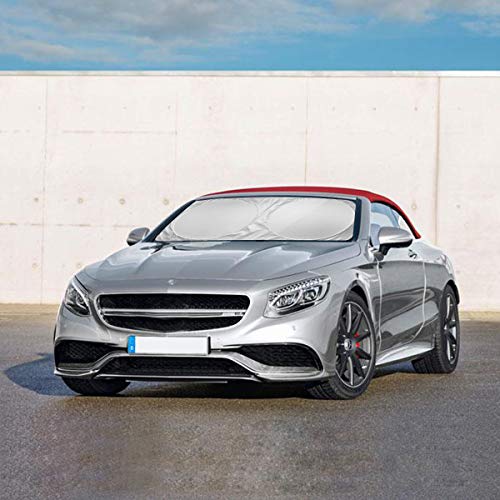 URAQT Parasol Delantero Coche, Coche Sol Sombra, Parasol de Parabrisas Delantero,Parasol Protector Solar para Coche Parasoles Cubierta de Parabrisas Plegable Sombrilla Resistir a Los Rayos UV