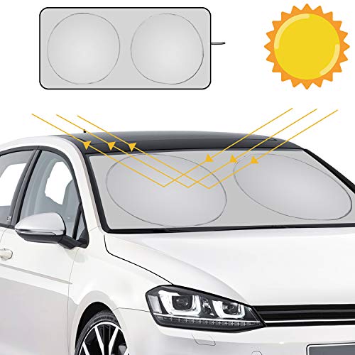 URAQT Parasol Delantero Coche, Coche Sol Sombra, Parasol de Parabrisas Delantero,Parasol Protector Solar para Coche Parasoles Cubierta de Parabrisas Plegable Sombrilla Resistir a Los Rayos UV