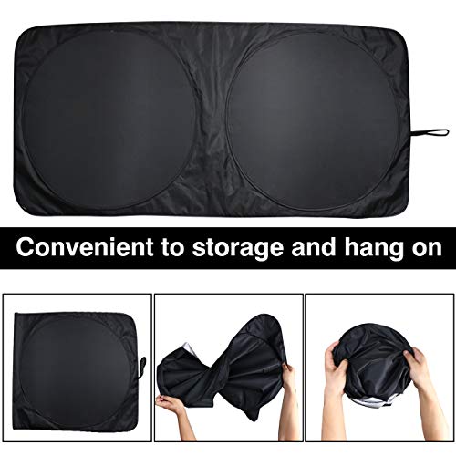 URAQT Parasol Delantero Coche, Coche Sol Sombra, Parasol de Parabrisas Delantero,Parasol Protector Solar para Coche Parasoles Cubierta de Parabrisas Plegable Sombrilla Resistir a Los Rayos UV