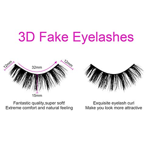 URAQT Pestañas Postizas, 5 pares de Pestañas de Aspecto Natural 3D, Paquete de Pestañas Suaves Reutilizables Hechas a Mano para Extensión de Pestañas de Maquillaje (Grueso)