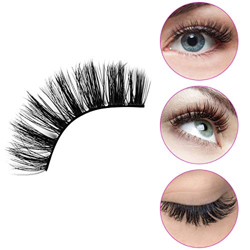 URAQT Pestañas Postizas, 5 pares de Pestañas de Aspecto Natural 3D, Paquete de Pestañas Suaves Reutilizables Hechas a Mano para Extensión de Pestañas de Maquillaje (Grueso)