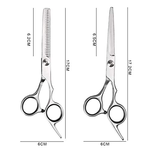 URAQT Tijeras Peluqueria Profesional, Barbero Tijeras de Peluquería, Tijera de Corte de Pelopara Peluquero Salón de Corte de Cabello Navaja Kit Tijeras de Peluqueria completa Acero Inoxidable 4CR