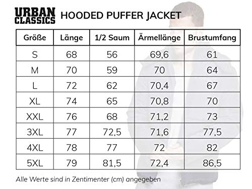 Urban Classics Chaqueta con Capucha de Hombre Chaquetón de Invierno con Cremallera y Puños Elásticos, Abrigo en Color black, Talla L