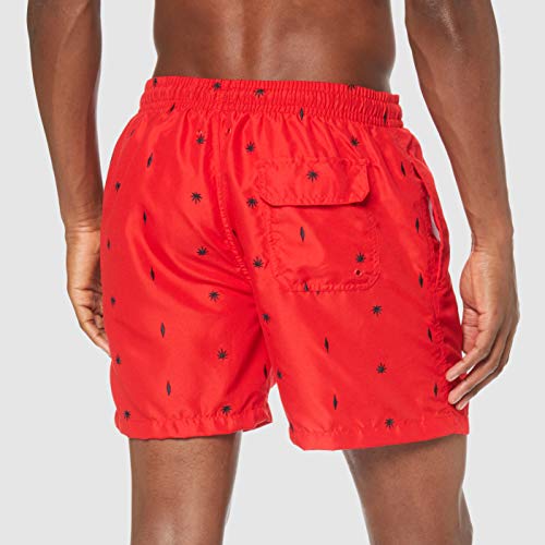 Urban Classics Embroidery Swim Shorts, Pantalones Cortos para Hombre, Multicolor (Leaf/Firered/Navy 01698), XXXX-Large