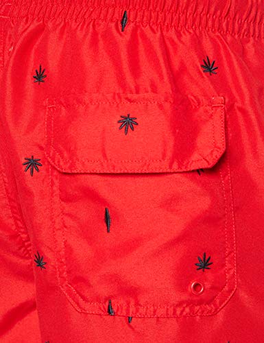 Urban Classics Embroidery Swim Shorts, Pantalones Cortos para Hombre, Multicolor (Leaf/Firered/Navy 01698), XXXX-Large