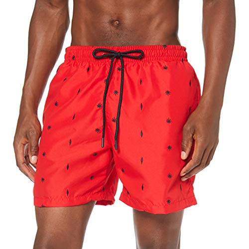 Urban Classics Embroidery Swim Shorts, Pantalones Cortos para Hombre, Multicolor (Leaf/Firered/Navy 01698), XXXX-Large