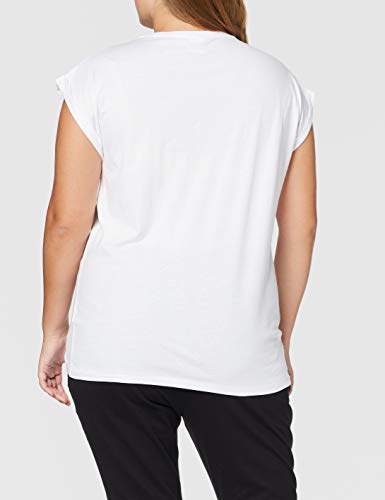 Urban Classics Ladies Extended Shoulder tee Camiseta, Blanco, XS para Mujer