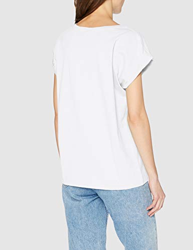 Urban Classics Ladies Extended Shoulder tee Camiseta, Blanco, XS para Mujer