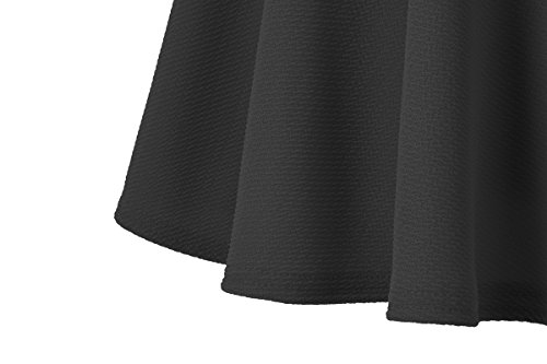 Urban GoCo Falda Mujer Elástica Plisada Básica Patinador Multifuncional Corto Falda (M, Negro-Larga)