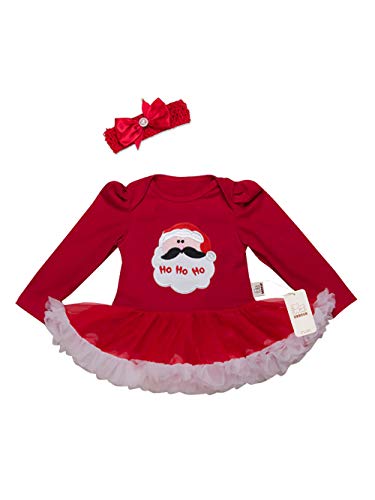 URBEAR Bebés Niñas Tutu Vestido Ropa Traje de Navidad 2 Piezas Papá Noel 3-18 Meses