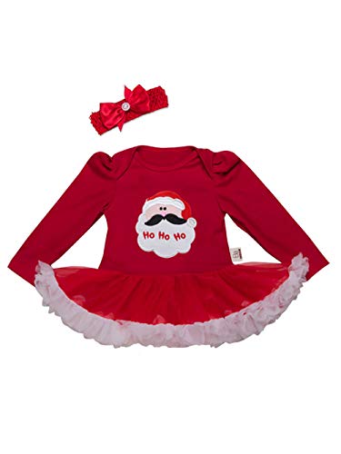 URBEAR Bebés Niñas Tutu Vestido Ropa Traje de Navidad 2 Piezas Papá Noel 3-18 Meses