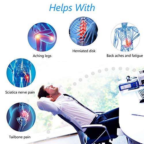 Urbo cojín ortopédico y ergonómico para silla con soporte equilibrado para sentarse mucho tiempo, alivio del dolor coxis, ciática, sudor molesto, tamaño mediano y diseño de memoria para oficina y casa