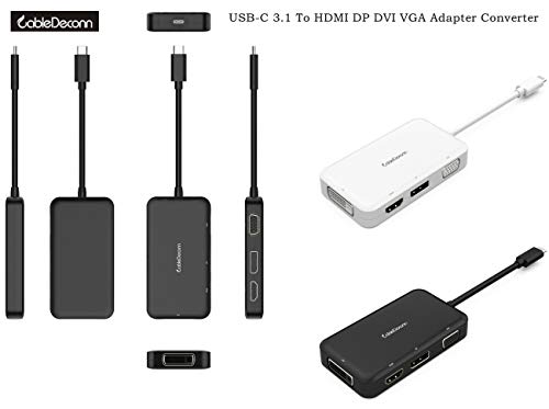 USB-C adaptador multipuerto, cabledeconn USB-C 3.1 Tipo C a HDMI dp dvi vga 4 K Cable adaptador convertidor para nuevos MacBook