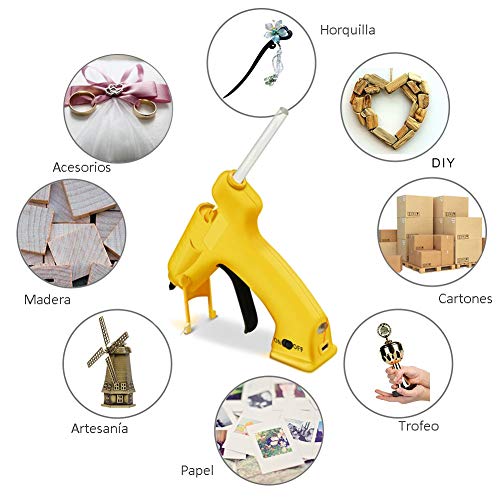 USB Pistola de Silicona Recargable, Kit Mini Pistolas Encolar Caliente Profesional Rápido para Escolar Manualidades, DIY, Artesanías, Reparaciones, Decoración del Festival con 10 Barras de Pegamento