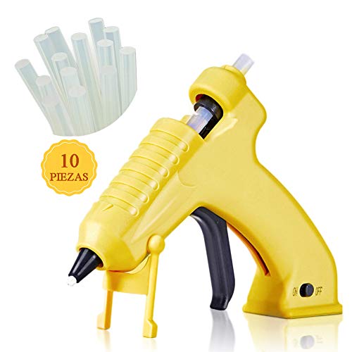 USB Pistola de Silicona Recargable, Kit Mini Pistolas Encolar Caliente Profesional Rápido para Escolar Manualidades, DIY, Artesanías, Reparaciones, Decoración del Festival con 10 Barras de Pegamento