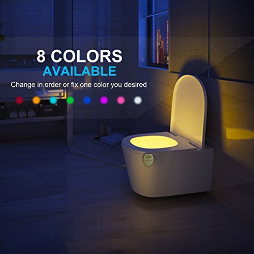 USB Recargable WC Luz De Noche - 8 Color Sensor de Movimiento luz LED Automática Inodoro luz para Baño, Hotel, Cafe Bar, Facil De Usar 100% Impermeable (Recargable WC)
