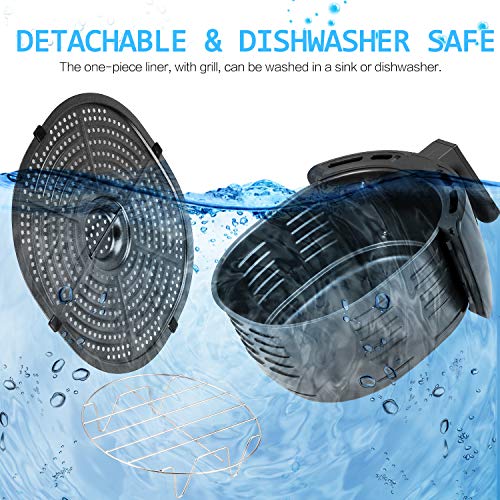 Uten Freidora sin Aceite de Diseño Compacto，Freidora de Aire Con Sistema de Circulación de Aire Rápido, Volumen: 6.5 L, 1800 W,Panel de Control Analógico con Dial Giratorio para Tiempo y Temperatura